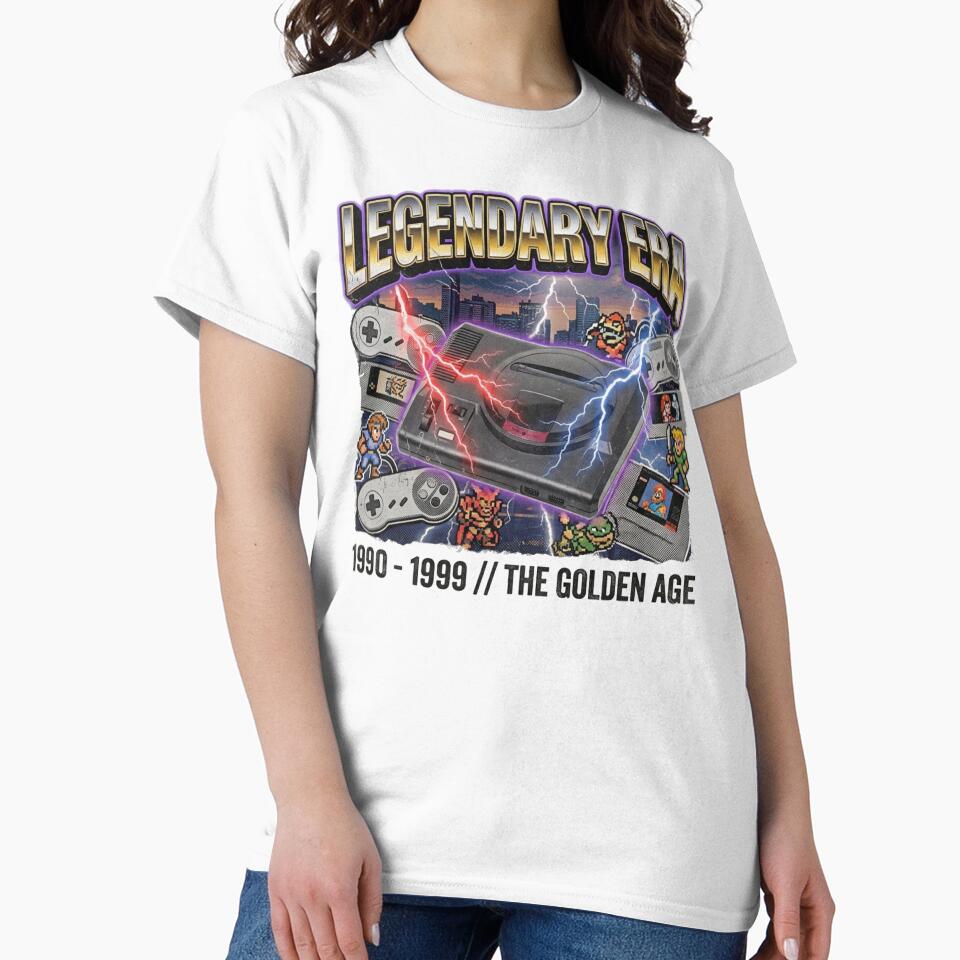 Vintage 90s Gaming Console Bootleg Rap Tee Design – "LEGENDARY ERA" by YourWearPulse