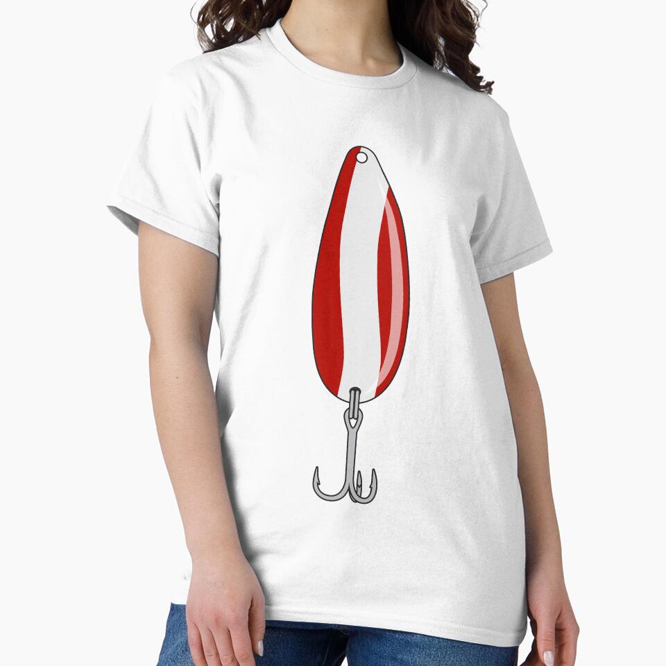 Classic Spoon Fishing Lure - Red White Stripe by BlueSkyTheory