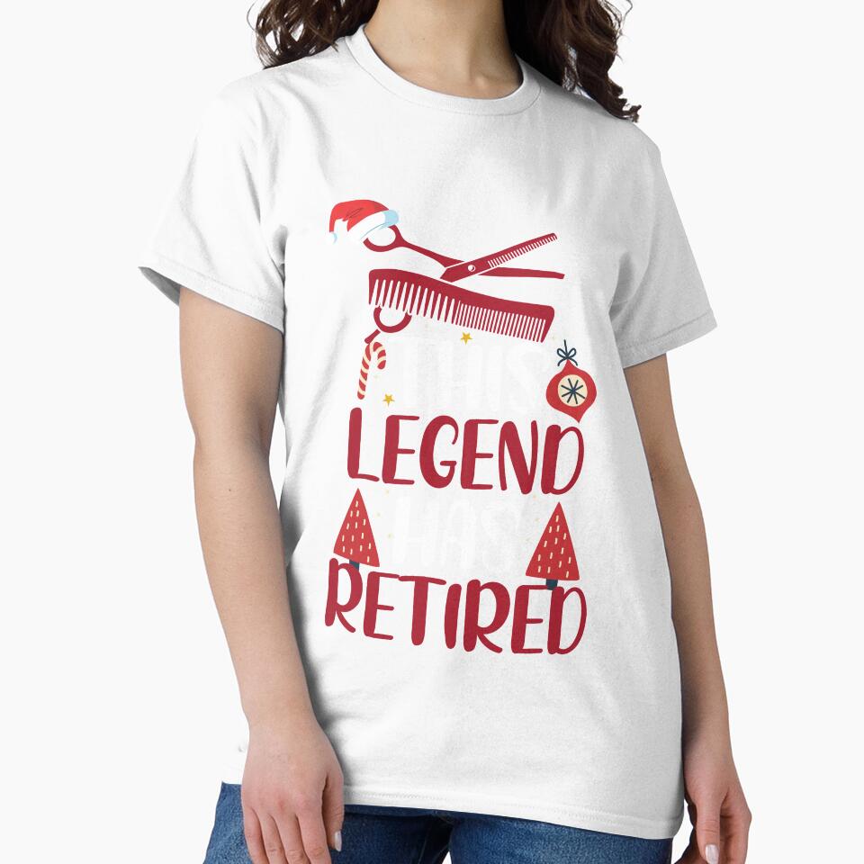 This Legend Has Retired With Santa's Hat Funny Christmas Hairstylist by patroart