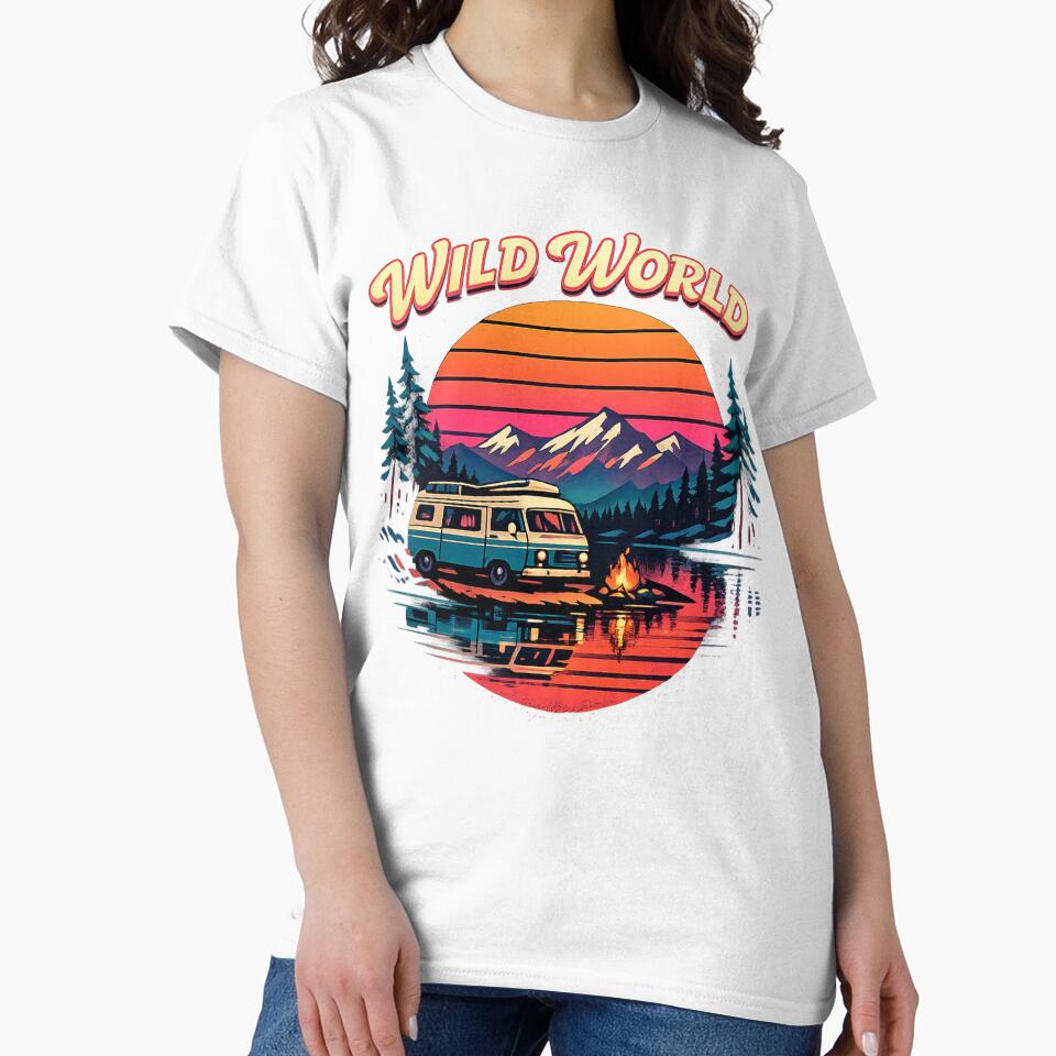 Vintage Camping Adventure – Retro Mountain Camp & Campfire by Cavalier-org
