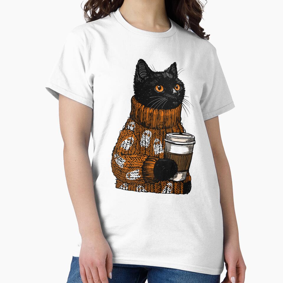 October Morning Coffee Cat by KilkennyCat Art