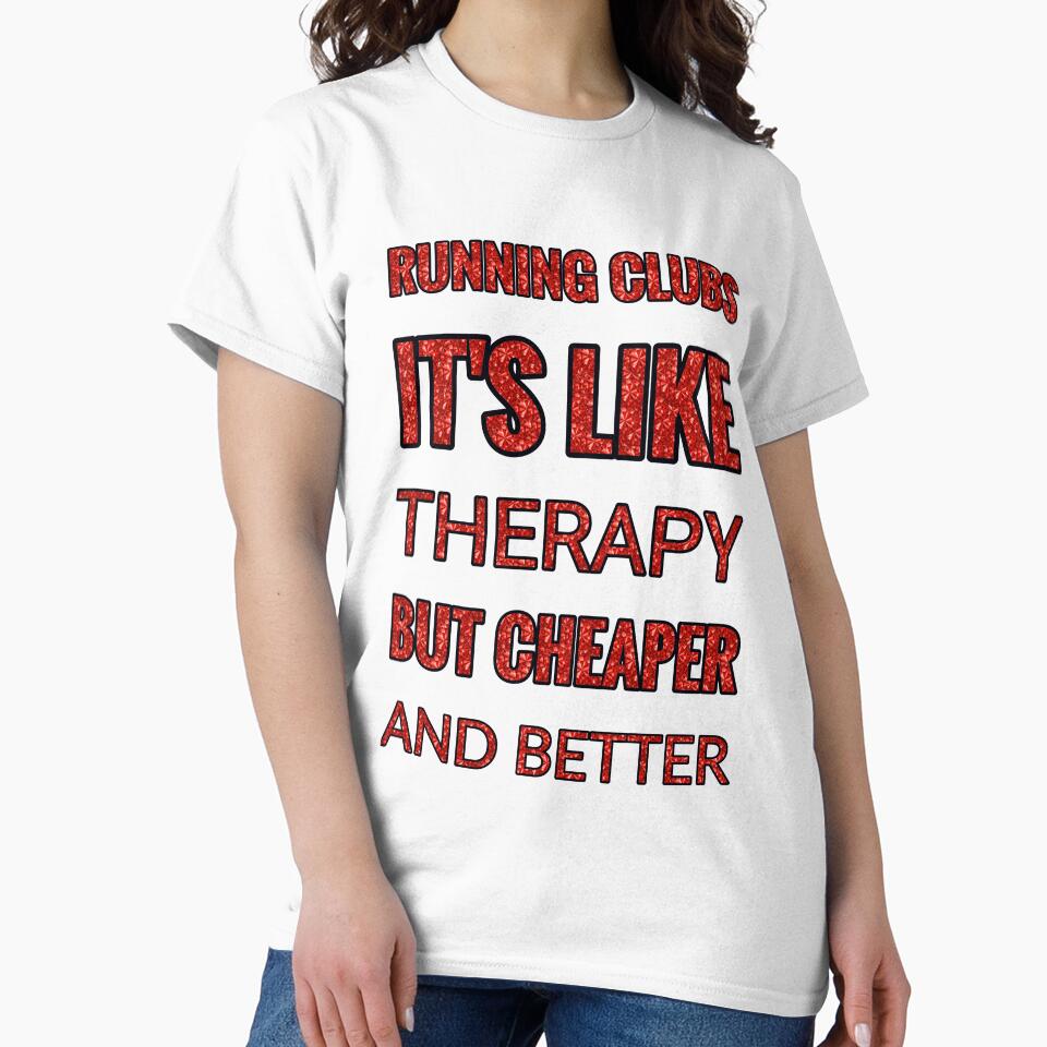 Running Clubs It'S Like Therapy But Cheaper And Better Red Rhinestone by TheIconSmith