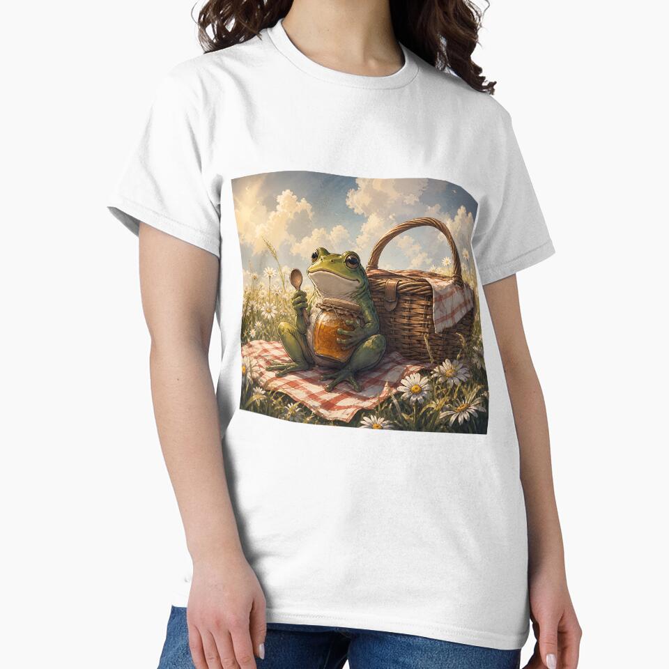 Breakfast in the Meadow - Cute Cottagecore Frog by bapupa