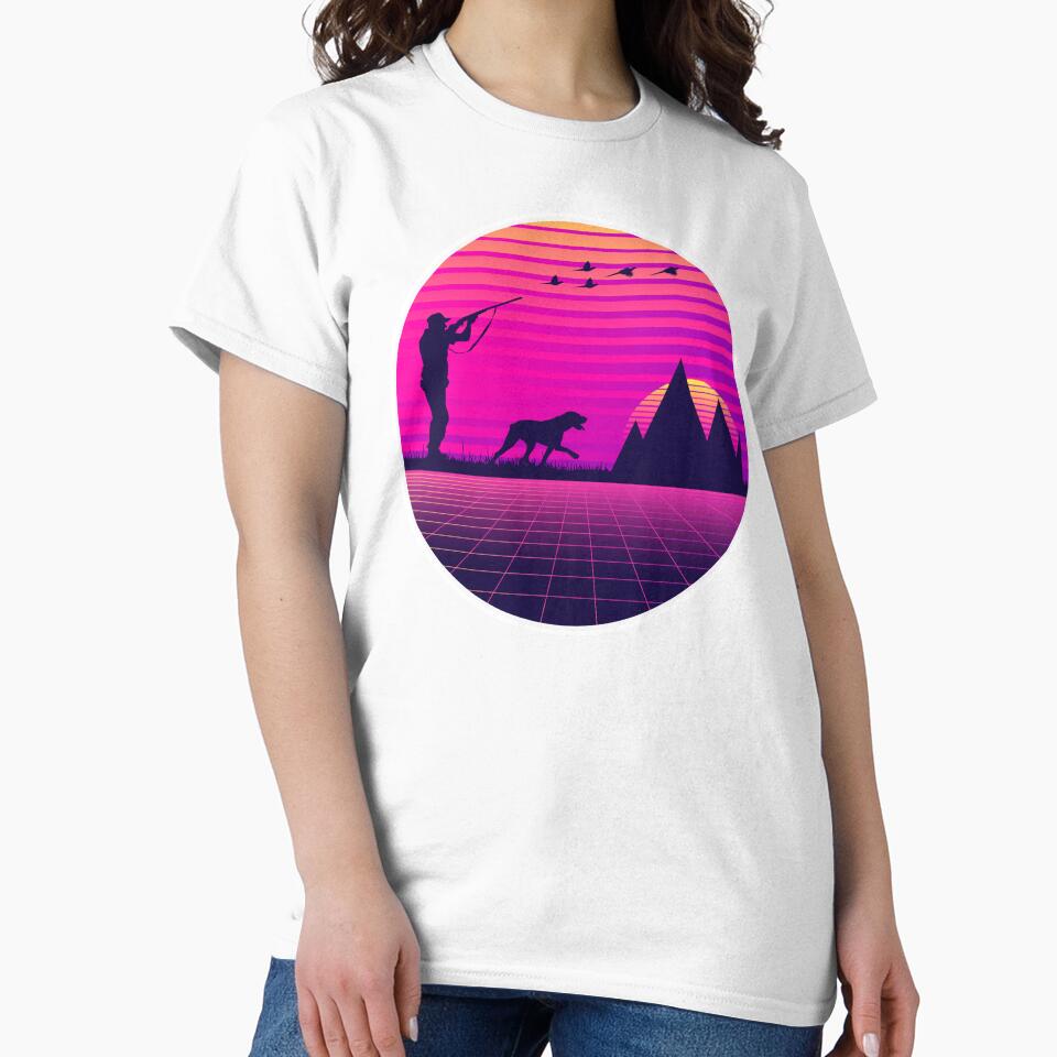 Vaporwave Style Pheasant Hunting Upland Bird Hunter Dog by merchzy