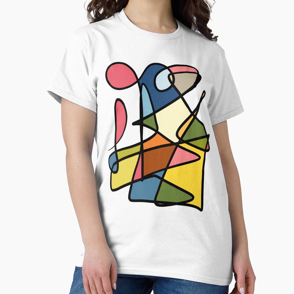 Modern Abstract Line Art Print | Colorful Geometric Contemporary Artwork | Minimalist Mid-Century Inspired Design by Tanuja  Sharma