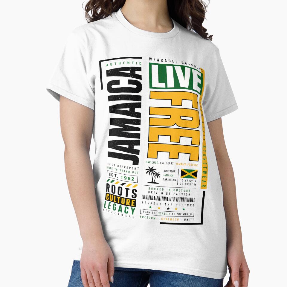 Jamaica Live Free Urban Style Streetwear by KLERIKSTORE Unisex , , , Long Sleeve Tee