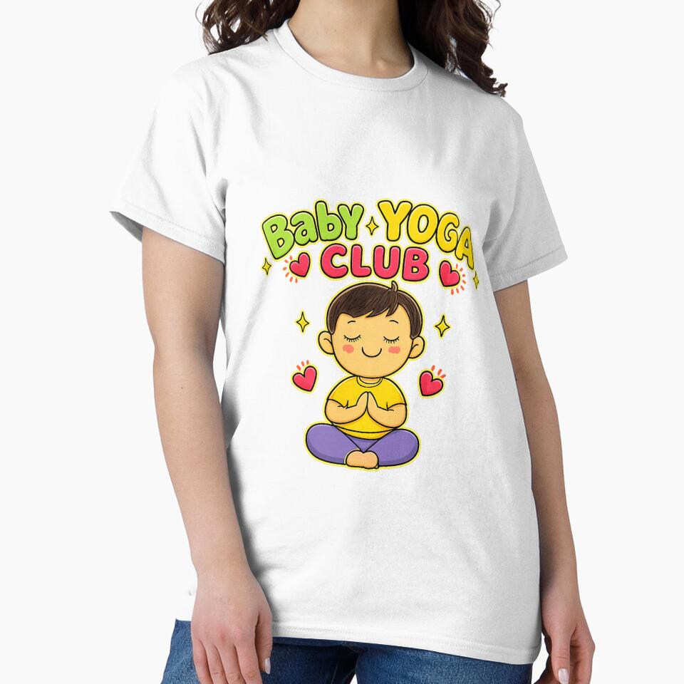 Baby Yoga Club Cute Meditation Cartoon Shirt by FEEL GOOD CLUB DESIGNS