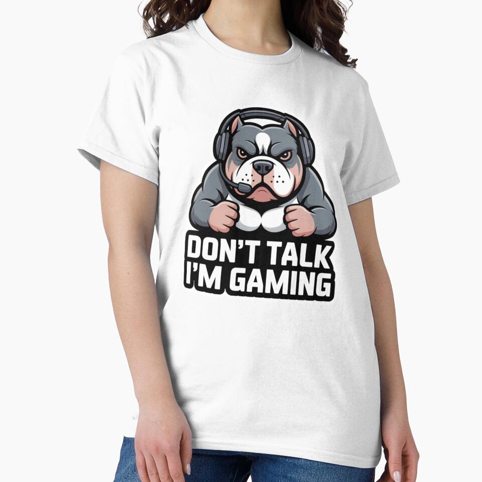 Don't Talk I'm Gaming Angry Dog Gamer Art Print by Sky-bully