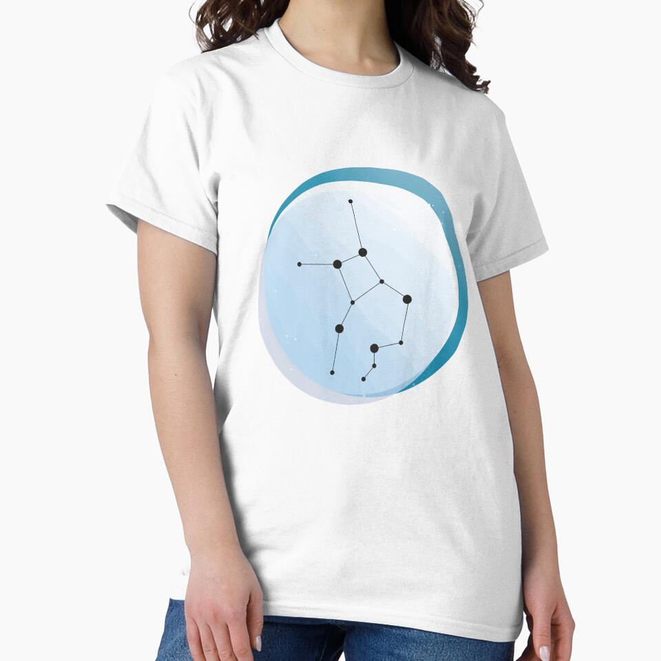 Virgo Constellation Art in Sky Blue Background Zodiac Element Colors by igashi