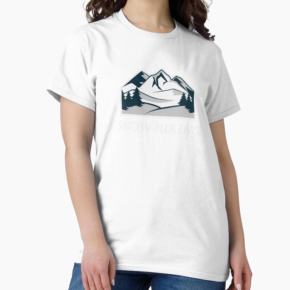 Snow Hiking: Powered by Hot Coffee & Bad Decisions T-shirt by JZU POD