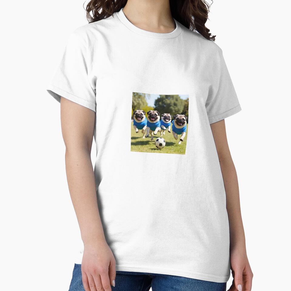 Pugs love football too! Soccer and Dog Lovers - Chelsea, Everton, Leicester City, Ipswich Town - Any dog, any colour by Humour House Designs