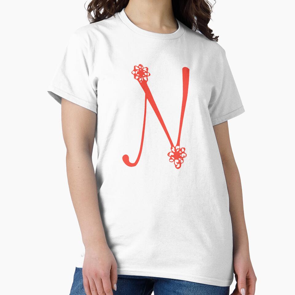 Floral Initial monogram N by Creative-draw