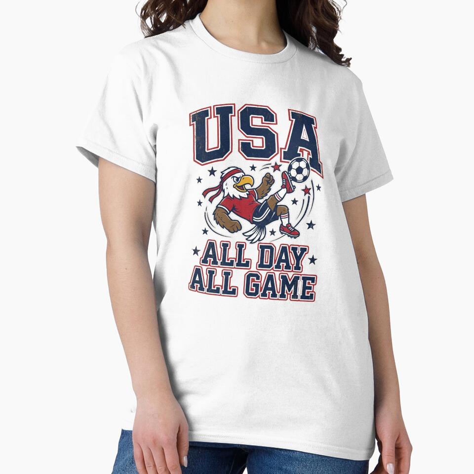USA All Day All Game Soccer World Cup 2026 Eagle by PlushFutura Unisex , , , Long Sleeve Tee