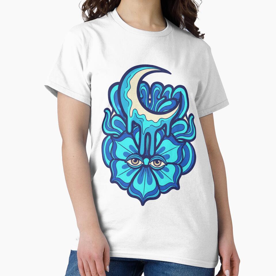 Groovy Trippy Flower Eyes – Psychedelic Sticker & T-Shirt Design by shlepyart