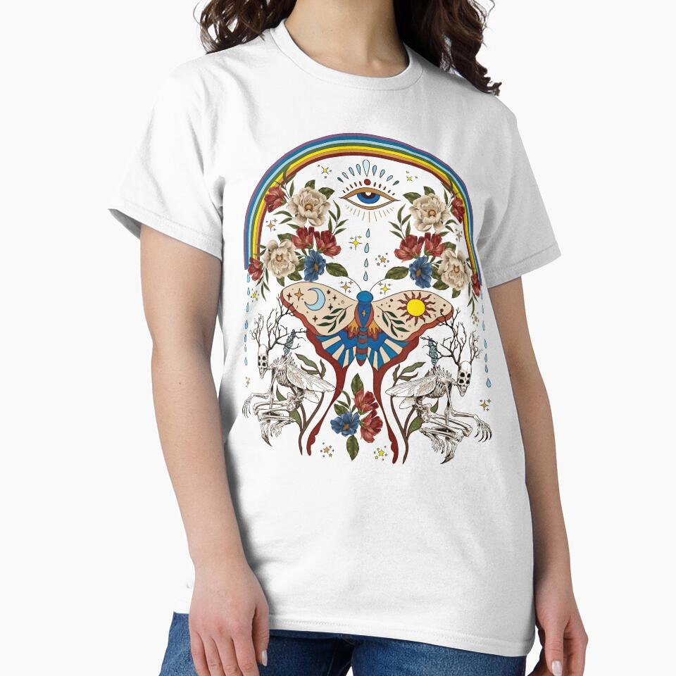 Moth Skeleton Rainbow Woodland by Everpop