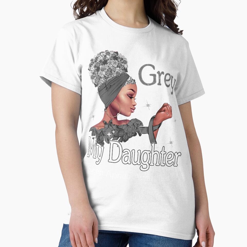 Sleep Apnea Awareness Black Girl I Wear Grey For My Daughter by tenjun16