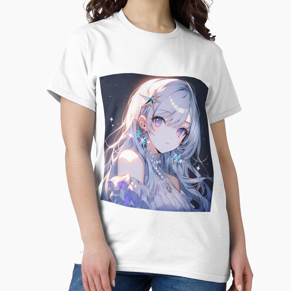 Starry Eyed Celestial Maiden Anime Girl by bubblegoth