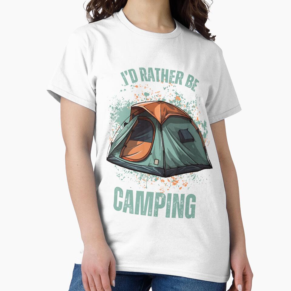 I'd Rather be Camping (Blue/Brown) by BLTeesNmore