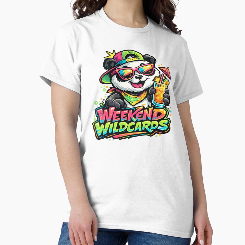 Weekend Wildcards – Retro Summer Panda Party Graphic T-Shirt by D.Shop