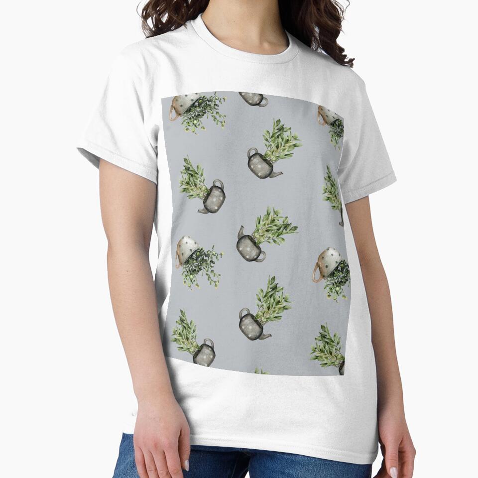 ZZ Plant Houseplant Gray Love Nature Pattern by travellb