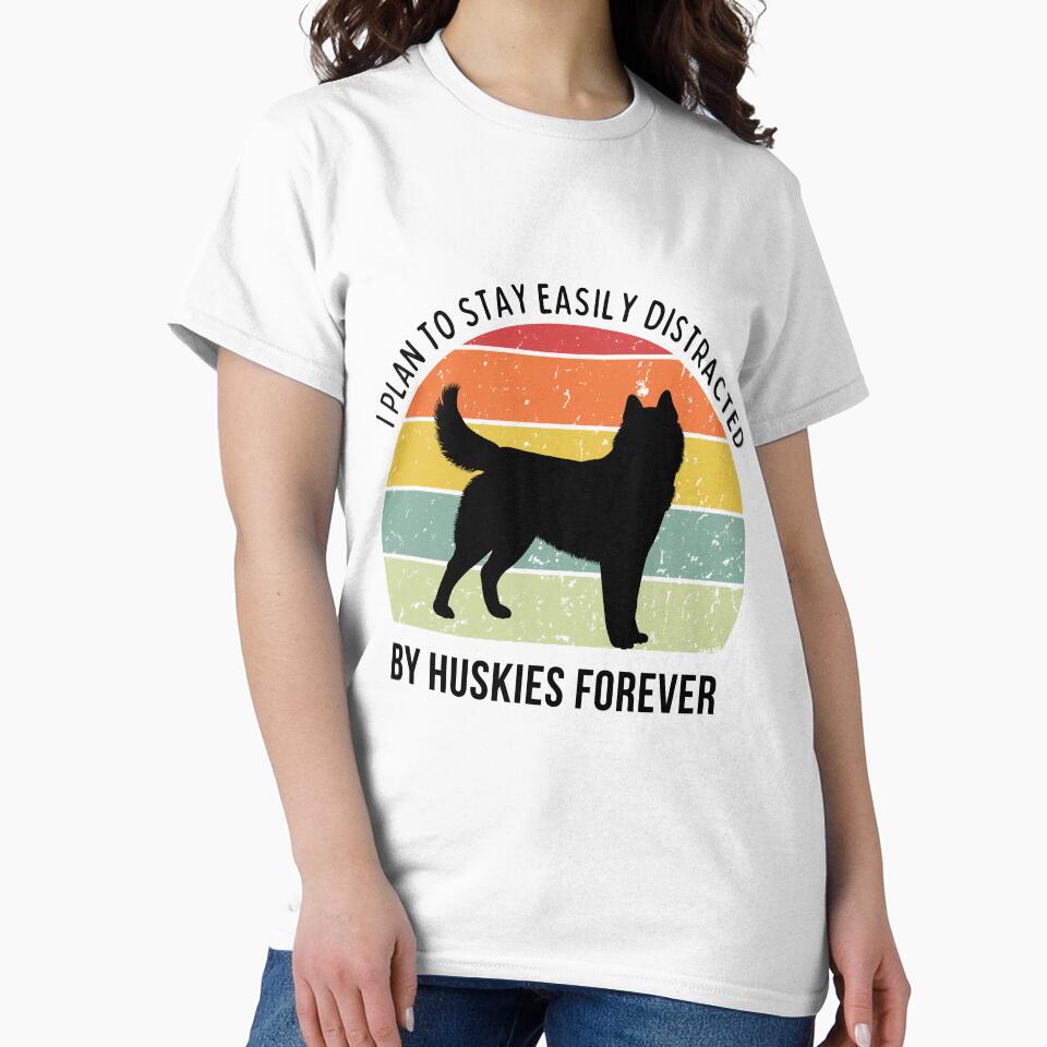 Cute Husky dog breed Retro Sunset design - black text by 29Bumblebee