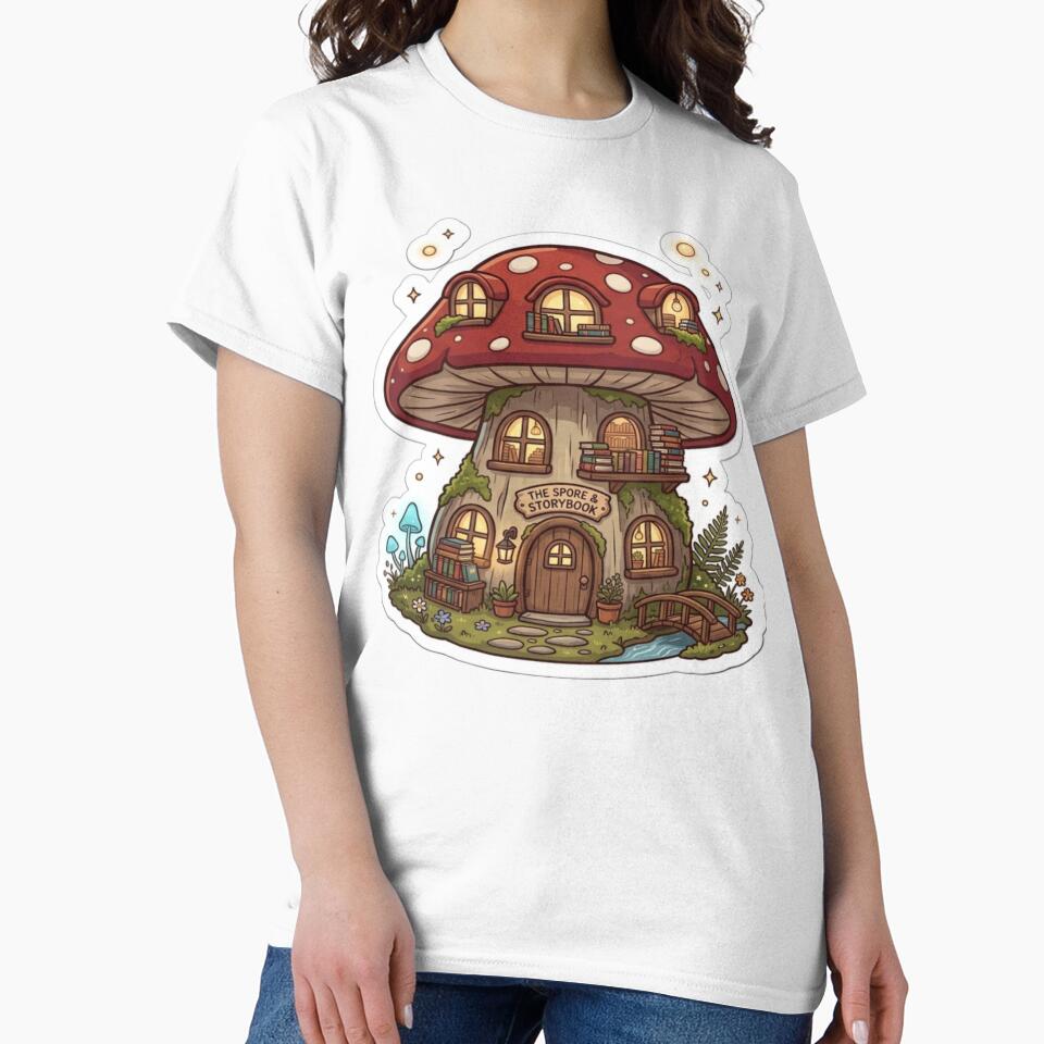 Cozy Mushroom House Sticker | Whimsical Fairy Cottage | Cute Cottagecore Book Lover Vinyl Decal by AdityaShop18