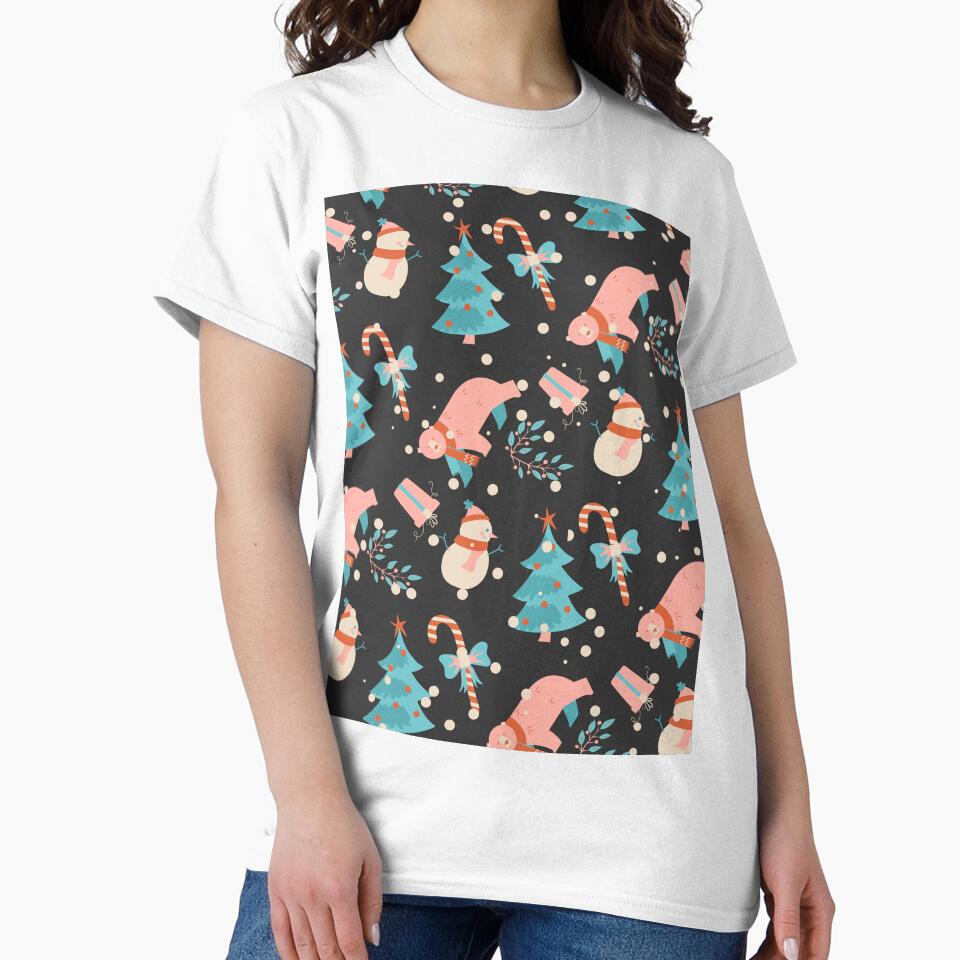 Colorful Blue Pink Christmas Pattern by fowons