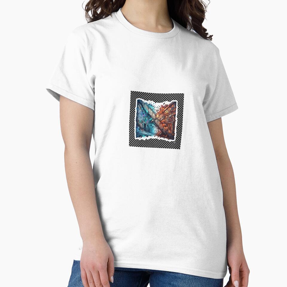Portugal vs Spain Shattered Wall Blue vs Fire Street Art by VikrantCreative Unisex , , , Long Sleeve Tee