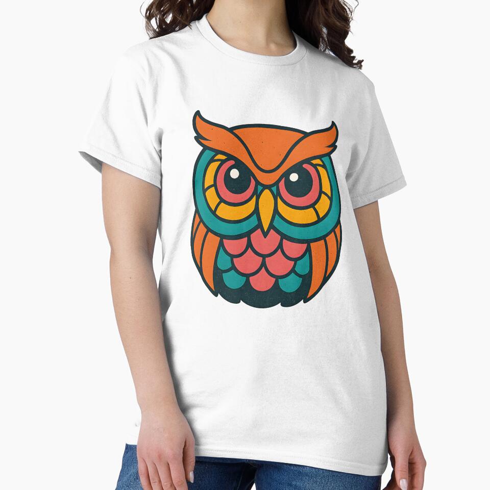 Retro Owl – 70s Geometric Design by Sunset Syndicate