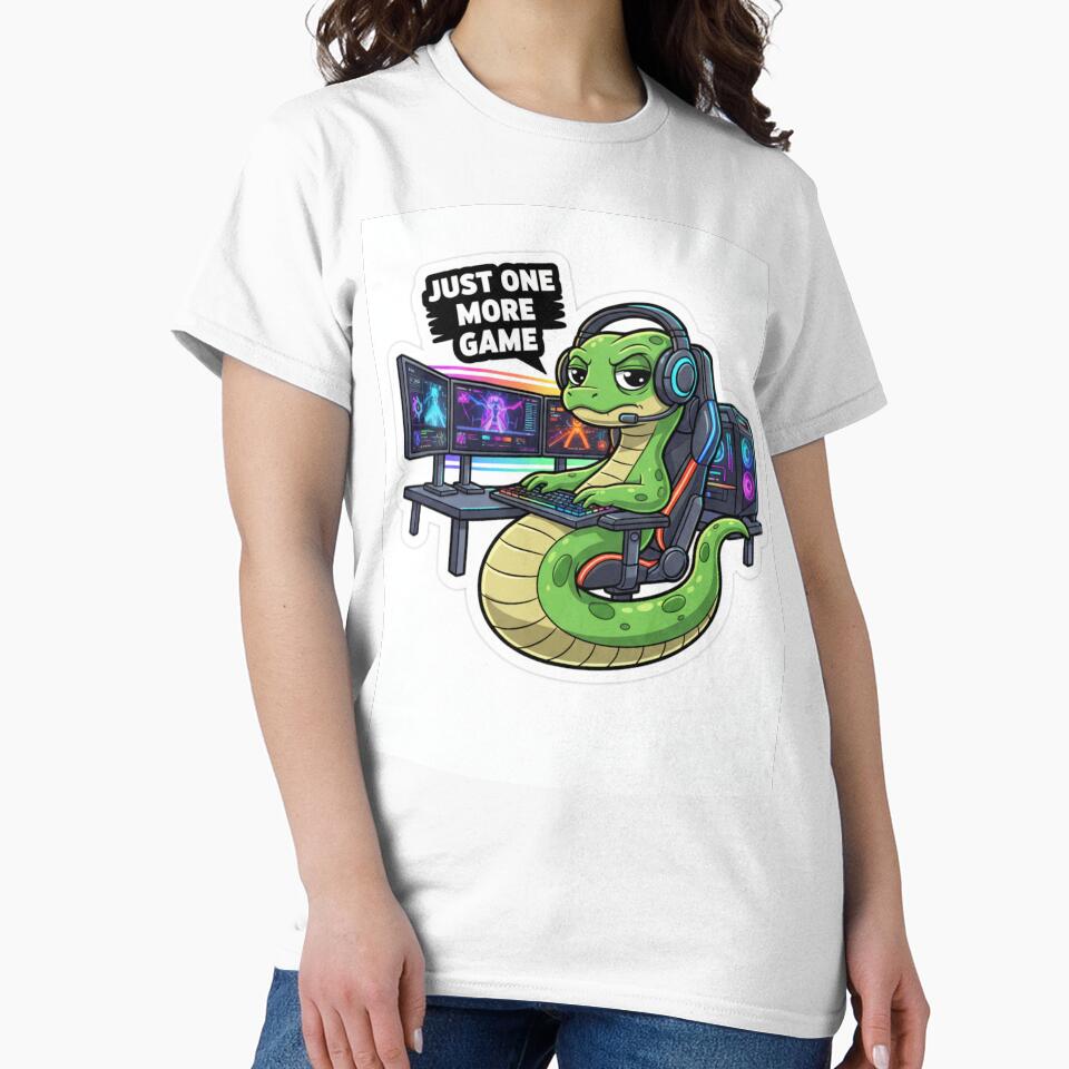 Just One More Game Funny Snake Gamer Sticker by Allanfeatures