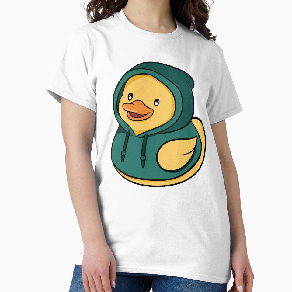 Chill Kawaii Duck in Dark Green - Streetwear Style Duckie by LYAN-STORE Unisex , , , Long Sleeve Tee