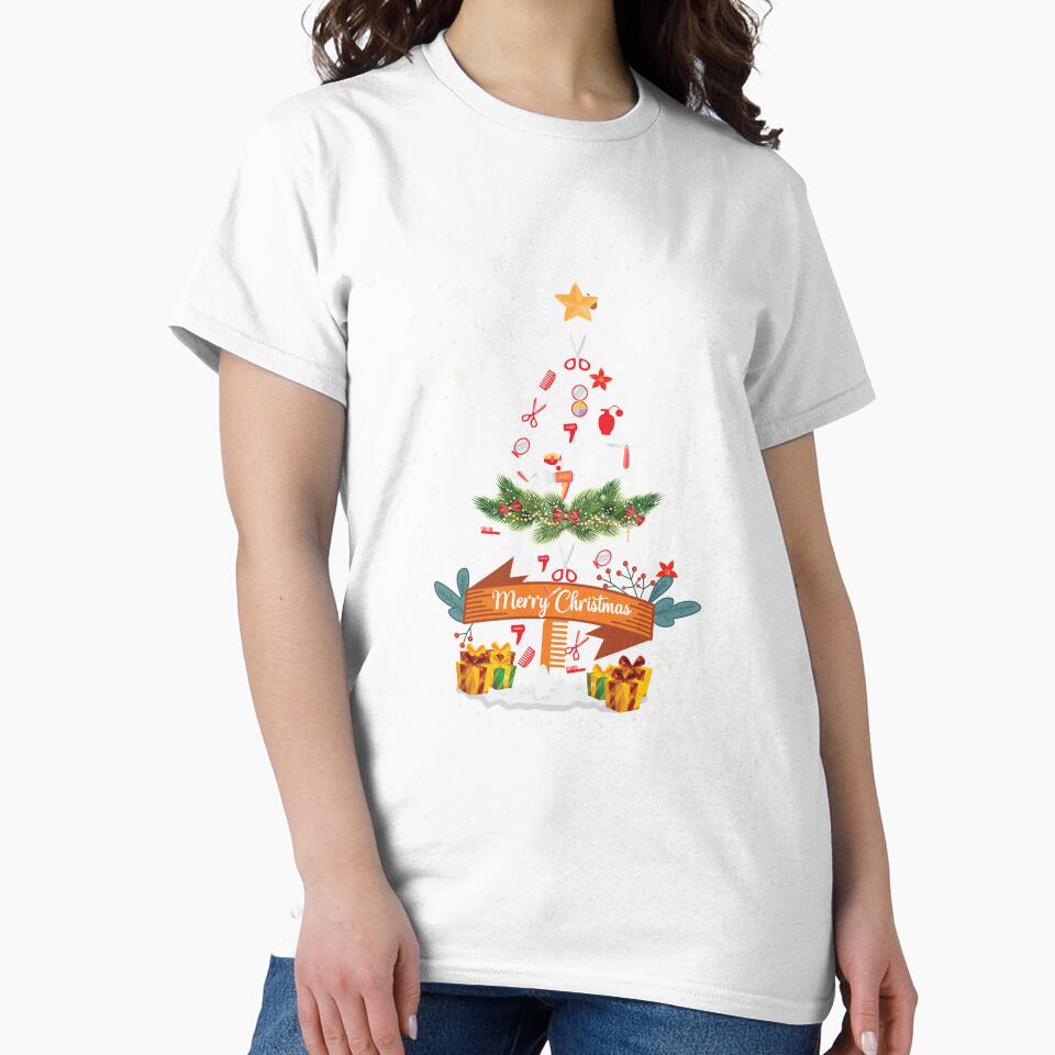 Hair Cutting Instruments with Christmas party design Funny Christmas Hairstylist by patroart