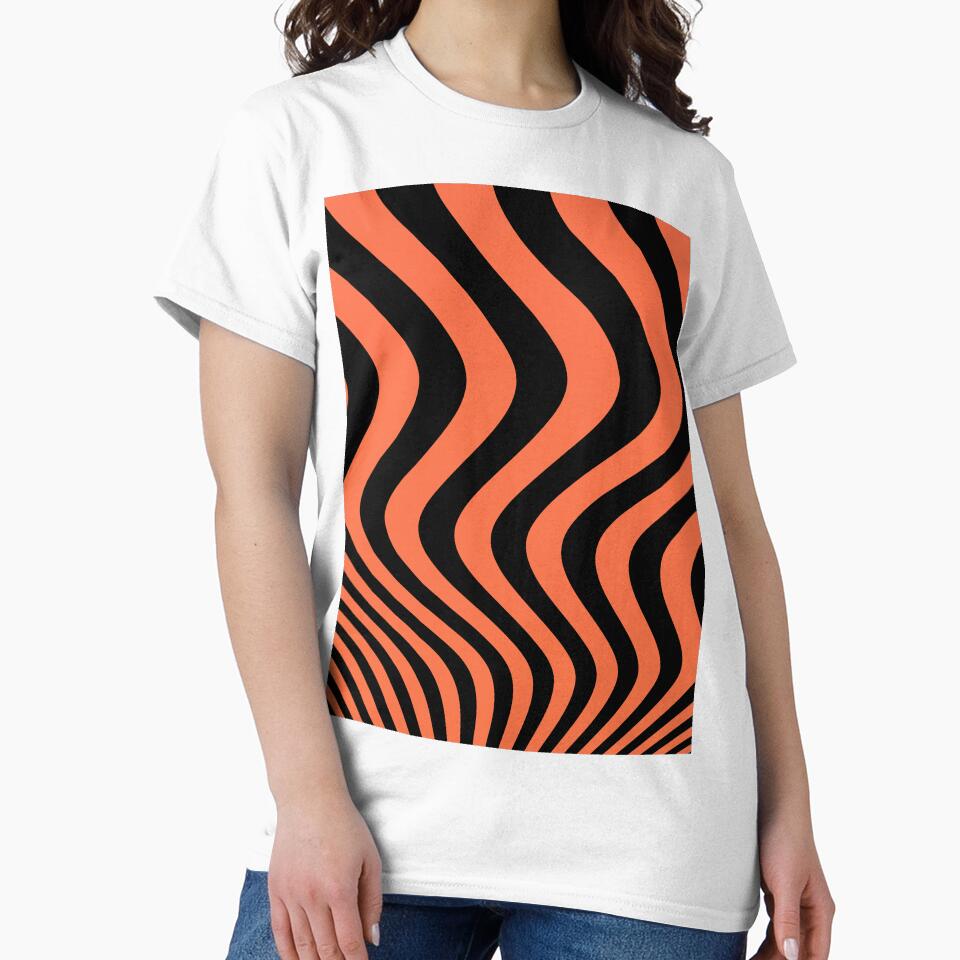 Black and orange illusional waves for home decoration. by paulo silveira