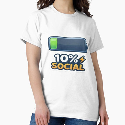 10% Social Battery Sticker – Low Energy Introvert Funny Design by Velora Design