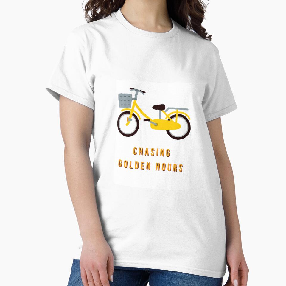 Chasing Golden Hours Bicycle T-Shirt | Summer Sunset Ride Tee by RKS VIBES