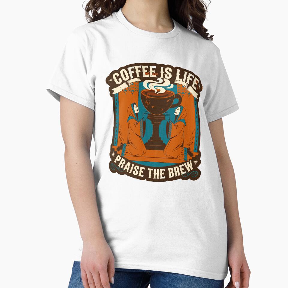 Retro Coffee Worship Sticker by inkfusionhub99