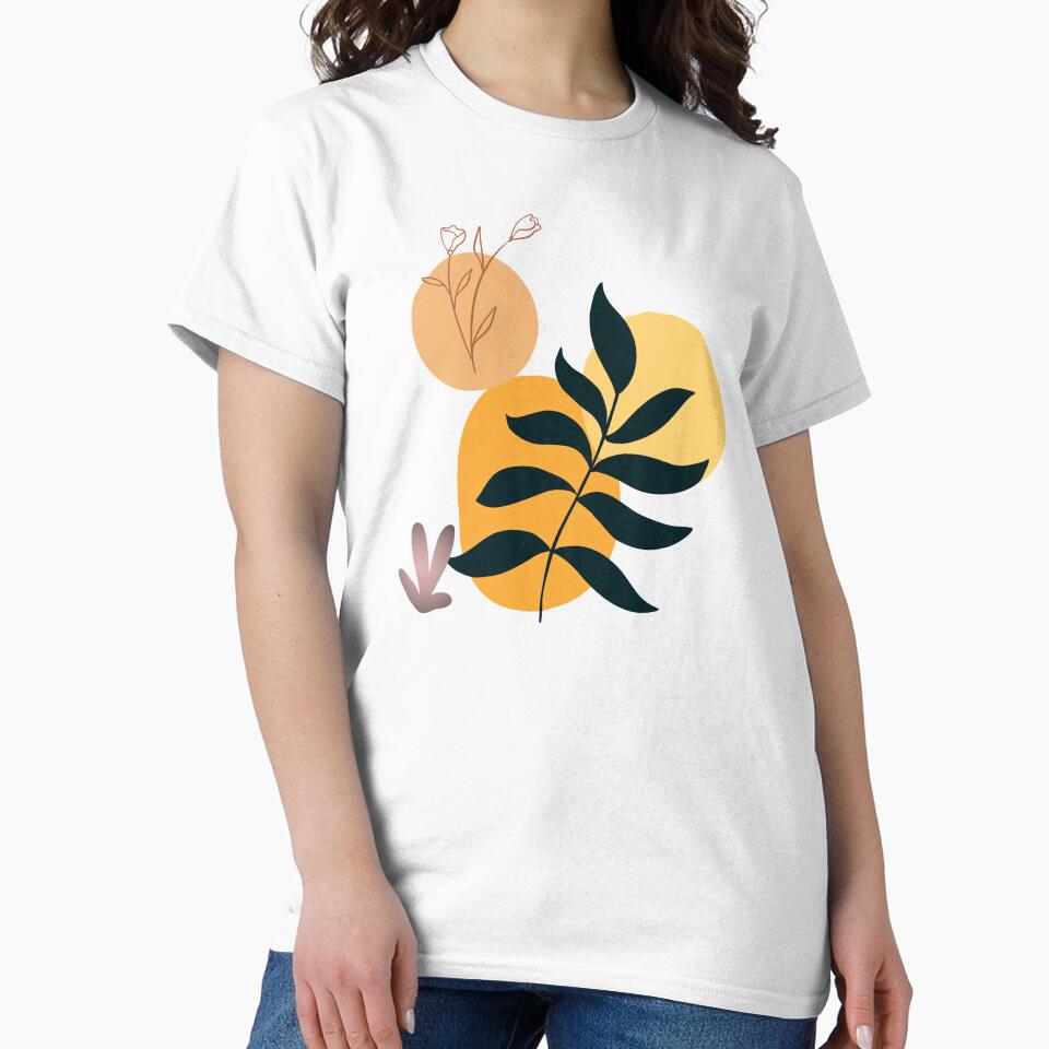 Minimalist Abstract Terracotta Geometric Shapes and Botanical Leaves by vibecraft_studio2