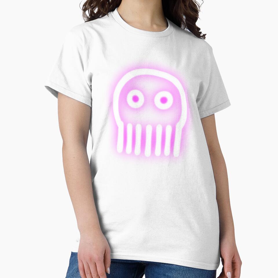Cute skull Jellyfish in neon pink by M-Lorentsson