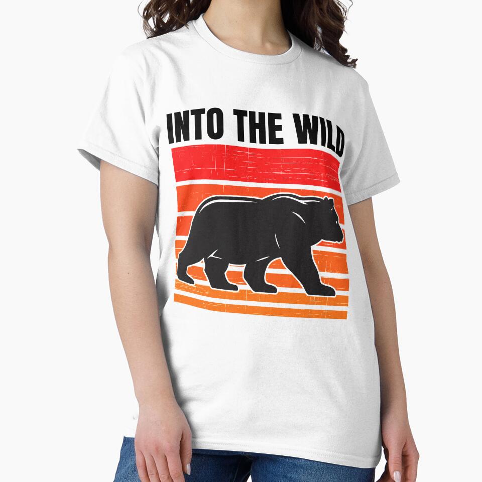 Into The Wild - Retro Vintage Sunset Bear by Peishan02