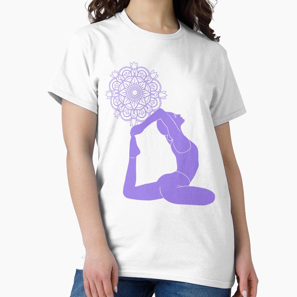 King Pigeon Yoga Pose With Mandala by Laanas
