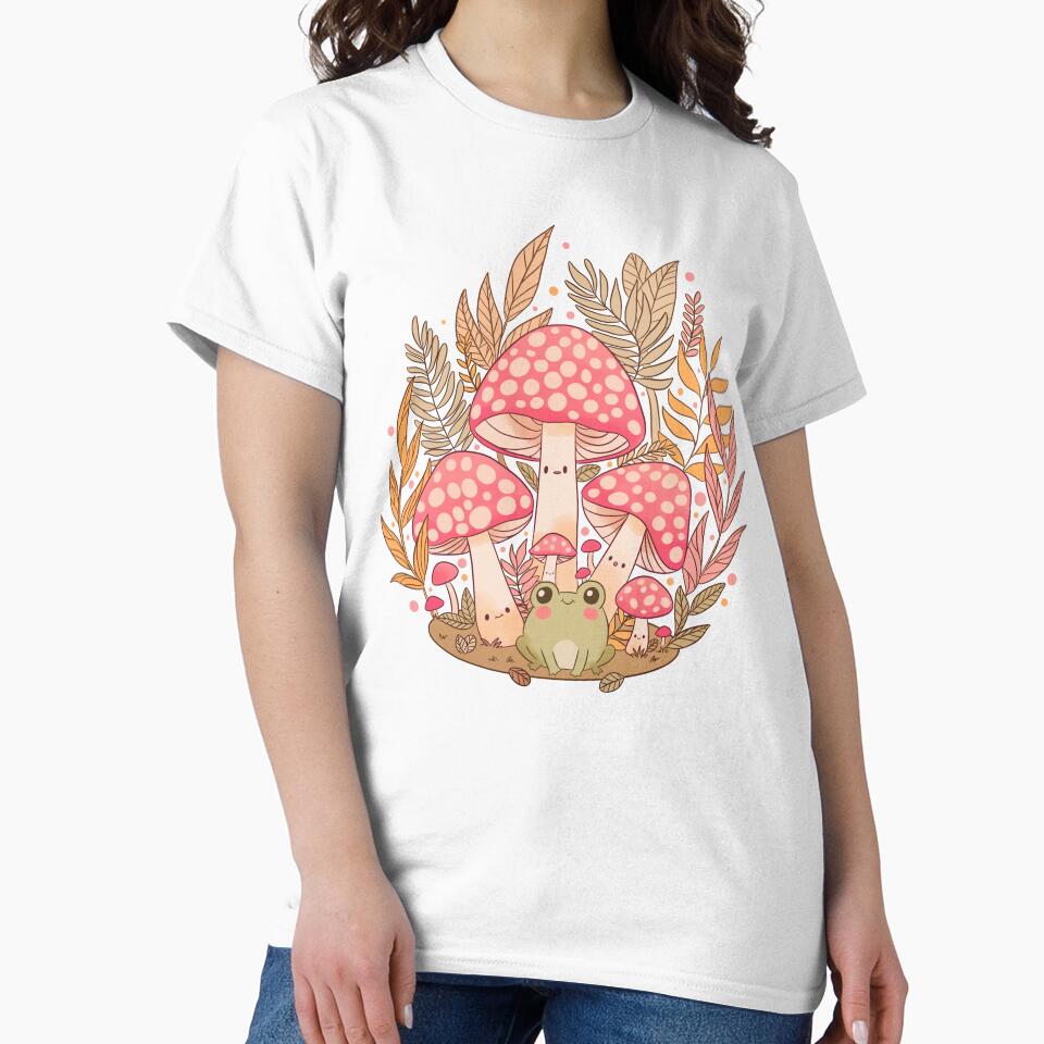 Cottagecore vintage frog and mushrooms by Yarafantasyart