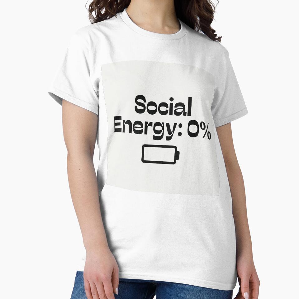 Social Energy 0% | Introvert Minimal Typography Sticker | Low Social Battery Aesthetic by inkfusionhub99