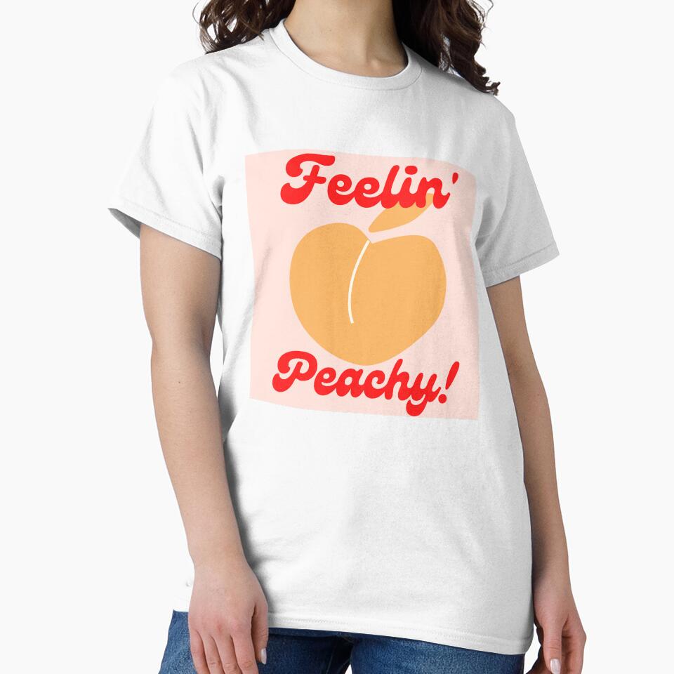 Feeling Peachy Retro Graphic With Red Typography by mainsqueezemar
