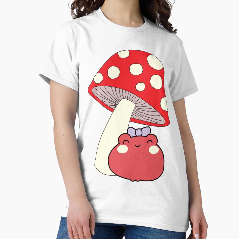 Cottagecore frog with mushroom by Quacktails