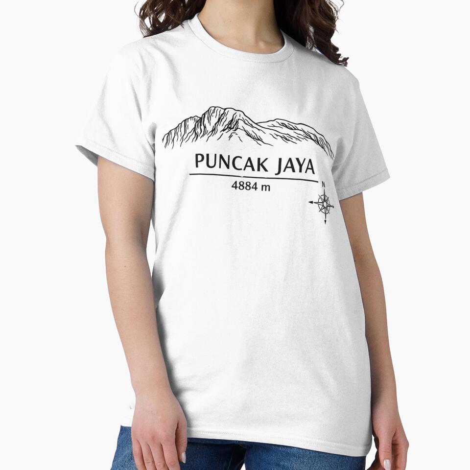 Seven Summits Oceania  Puncak Jaya 4884 m Minimalist Line Art Design by GabeMountainArt