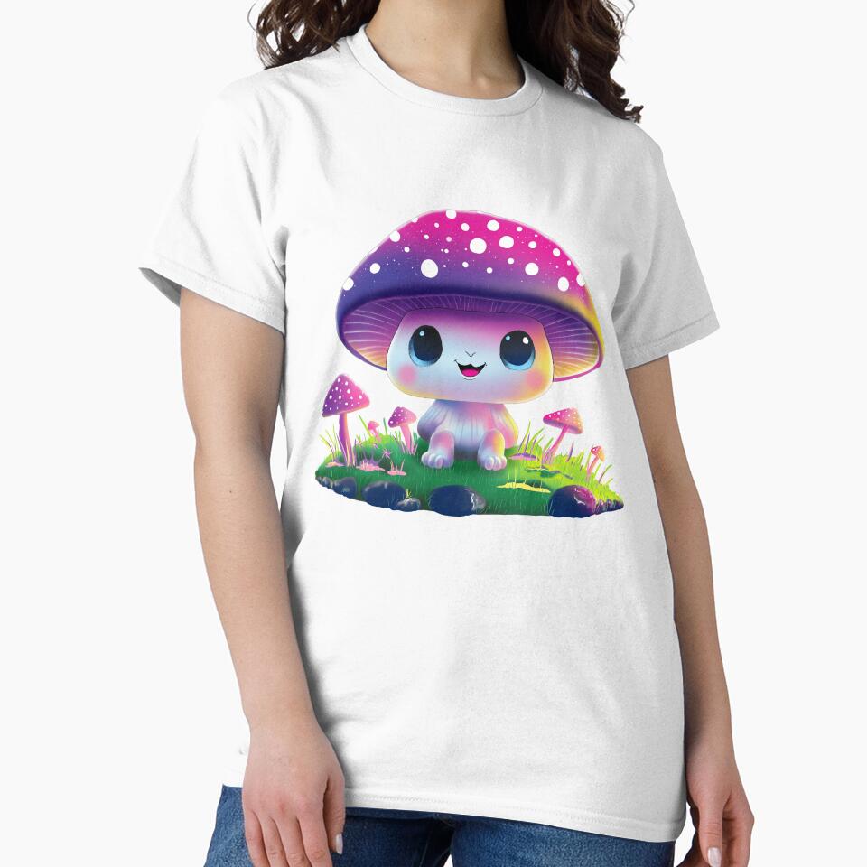 Happy Little Mushroom - Colourful Nature Art by QuirkyMint