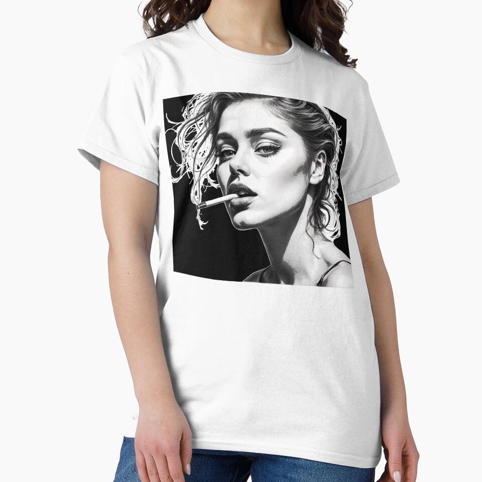 Black White Edition Elegant Woman Ink Art by Alexander Martini Productions