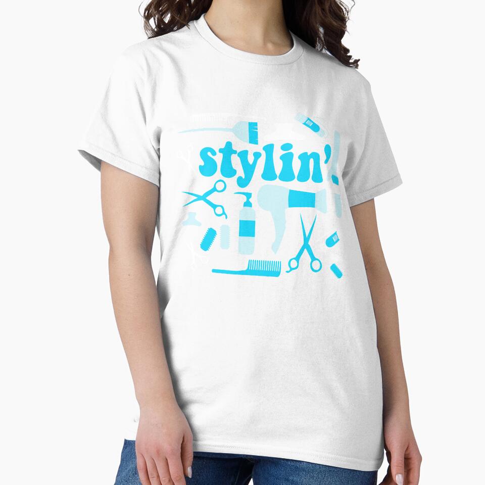 Stylin' Blue Hair Stylist Salon Barber Curling Iron Blow Dryer Styling Tools by Art by Jess