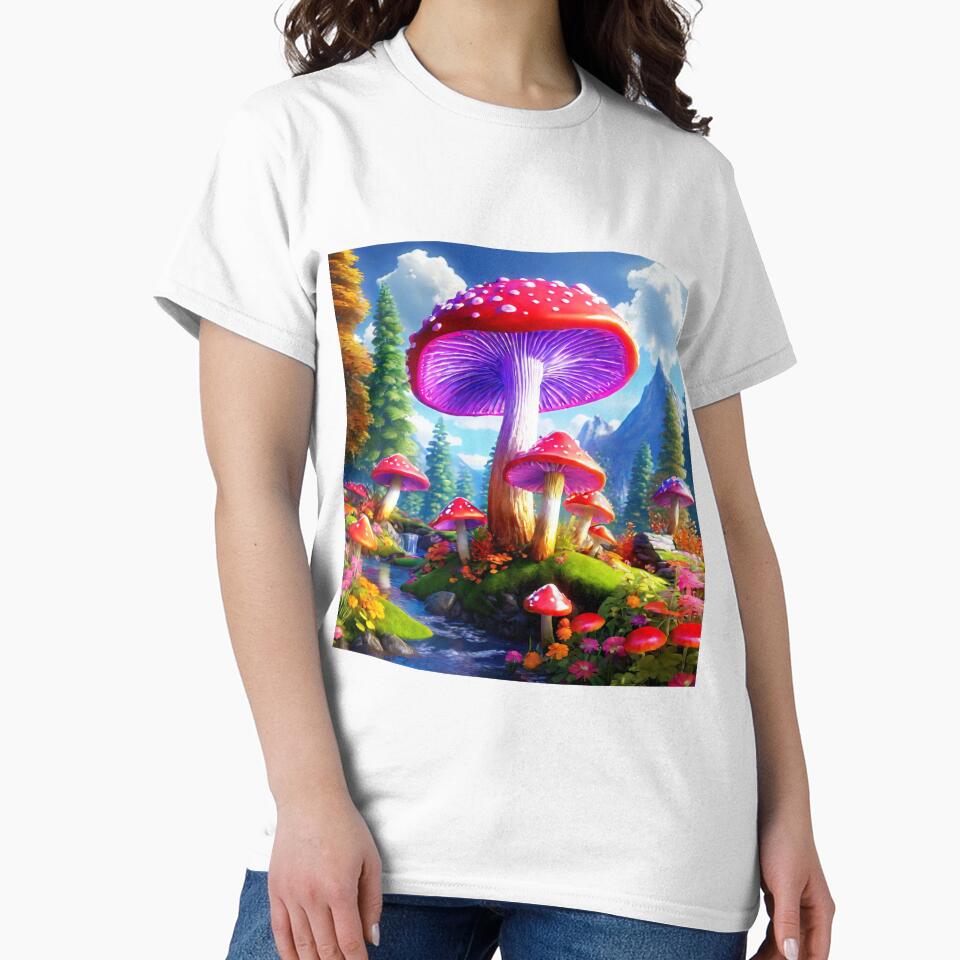 Enchanted Mushroom Garden | Whimsical Forest Cottagecore Botanical Art by DigiArt8Design