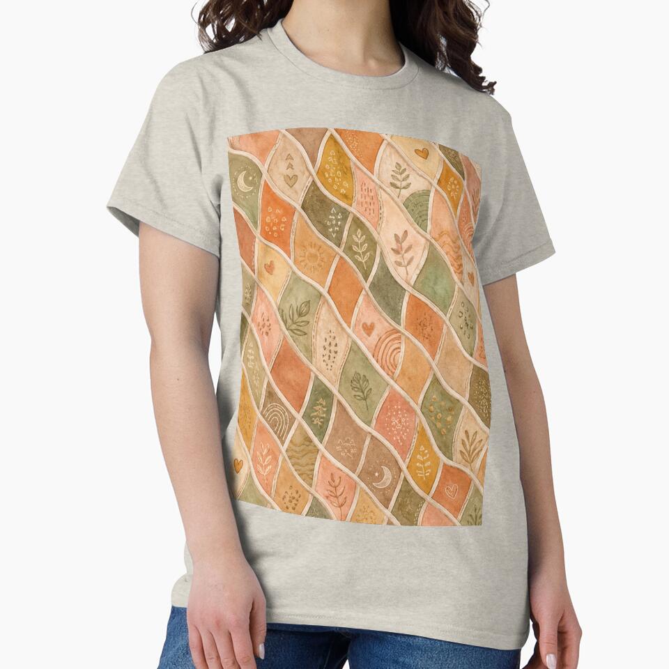 Boho Earth Love | Abstract Pastel Botanical Pattern by InnerwayStudio